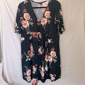 NWT Riley & James Black Floral Midi Dress